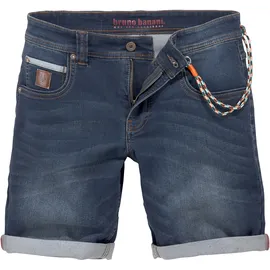 Bruno Banani Jeansshorts BRUNO BANANI, Herren, Gr. 29, N-Gr, blau (dunkelblau us), Denim/Jeans, Obermaterial: 70% Baumwolle, 28% Polyester, 2% Elasthan, gerade kurz, Jeans Jeansshorts, bequemer Sitz, gerade Beinform, mit praktischen Taschen