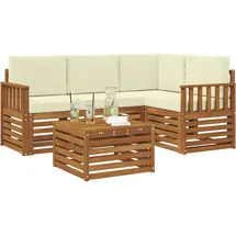 vidaXL Möbelset 5-tlg. Natur/Creme