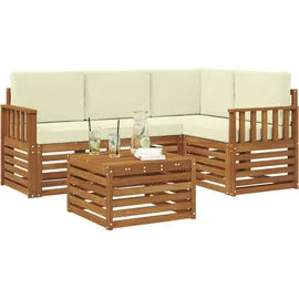 vidaXL Möbelset 5-tlg. Natur/Creme