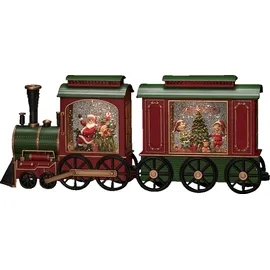 Konstsmide LED Wasserlaterne Wagon mit 5 Std. Timer Weihnachtsbeleuchtung, Rot / Grün, Warm Weiß