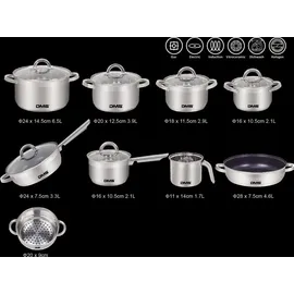 DMS Edelstahl Topf-Set 15-tlg.
