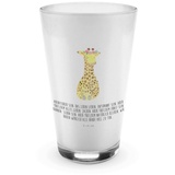 Mr. & Mrs. Panda Glas Giraffe Blumenkranz - Transparent - Geschenk, Latte Macchiato, Cappuc, Premium Glas, Inspirierende Sprüche
