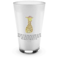 Mr. & Mrs. Panda Glas Giraffe Blumenkranz - Transparent - Geschenk, Latte Macchiato, Cappuc, Premium Glas, Design mit Herz