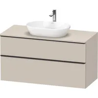 Duravit „D-Neo“ Konsolenwaschtischunterbau mit Möbelgriff Diamantschwarz × Taupe