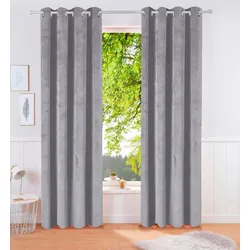 Vorhang "Samt Ladina" Gr. 4, grau, B:140cm H:245cm, Polyester, Recyceltes Material, LEGER HOME BY LENA GERCKE, Gardinen, Vorhang, blickdichter Vorhang, Samt Vorhang