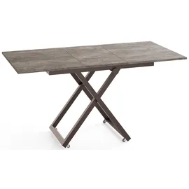WFL GROUP Axen Dunkelgrau Holz 120-160 x 80 x 38-75 cm