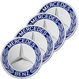 Mercedes-Benz Radnabenabdeckung Stern mit Lorbeerkranz blau 4-teiliger Satz A171