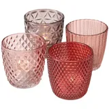 Boltze Windlicht Marilu Glas lila/rosa