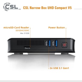 CSL Mini-PC CSL Narrow Box Ultra HD Compact v5 / 256GB / Windows 11 Home