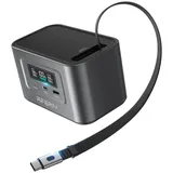Nano100 - Tragbare Powerstation - 100W 99,2Wh - LiFePO4-Akku >3500mAh - Vollladung in 1,5 h - Teleskopisches USB-C-Kabel - EU-Steckdose