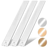 3er-set Led-unterbauleuchten – Kabellose Magnetische Unterbauleuchten – Usb-wiederaufladbare Schrankleuchten – Für Küchen Und Treppen (30 Cm)