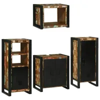 VidaXL Badezimmermöbel Set 4 pcs Mehrfarbig Massives recyceltes Holz