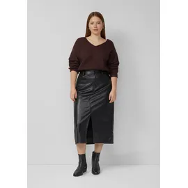 QS Rock Damen Leder-Optik Schwarz 48