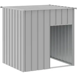vidaXL Hundehütte mit Dach Anthrazit 110x103x109 cm Verzinkter Stahl