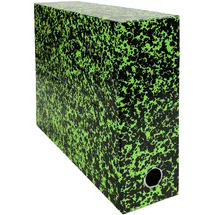 Exacompta 89723E 1 Annonay Transferbox aus bedrucktem Lackpapier Rücken 90 mm Mit einer Metallöse Für Format A4 Abmessungen 25,5 x 34 x 9 cm Farbe grün Wird montiert geliefert