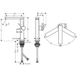 Hansgrohe Tecturis E Waschtischarmatur mit Schwenkauslauf und Push-Open-Ablaufgarnitur, Mattweiß,