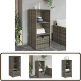 Gartenschrank Grau 50x55x115 cm Poly Rattan - Outdoor-Schrank - Gartenschrank - Stauraum - Gartenorganisation - Wetterfest