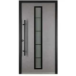 Splendoor Haustür Thermodoor PLUS SP70 Black Nature  (110 cm x 210 mm, DIN Anschlag: Links, Naturbeton/Tiefschwarz)
