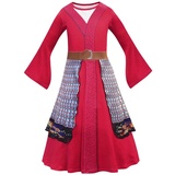 Lito Angels Prinzessin Hua Mulan Kostüm Kleid für Kinder Mädchen, Traditionelle chinesische Hanfu Verkleidung, Größe 4-5 Jahre 110, Rot 277