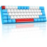 LexonElec T60 UK Layout 60% Mechanische Gaming-Tastatur, Kabelgebunden, Anti-Ghosting, 62 Tasten, Mechanische Rote Schalter mit ABS-Tastenkappen für PC/Laptop-Gundam