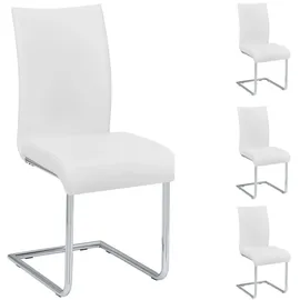 Idimex Esszimmerstuhl Schwingstuhl ALADINO, Set mit 4 Stühlen Chrom/weiß