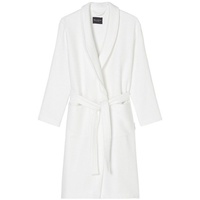 Marc O'Polo Home Herrenbademantel Premium Men, Midilänge, Baumwolle, Schalkragen, Gürtel, aus GOTS-Bio-Baumwolle mit Waffelpiqué & Frottee weiß XXL