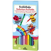 Moses Krabbelkäfer Radierbare Buntstifte | 12 Stifte in leuchtenden Farben | Für Kinder, bunt,
