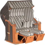 Sunny Smart Sunny Smart® Strandkorb Rustikal 250 XL Plus anthrazit, gestreift, anthrazit Kunststoff, Holz, 9-teilig