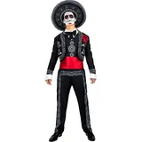 Funidelia Mariachi Kostüm für Herren mit Hut, Dia de los Muertos Catrina Outfit für Erwachsene, Halloween- und Karnevalskostüme – Größe L