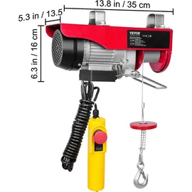 Vevor Flaschenzug Metall 12m rot