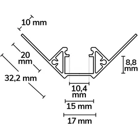 ISOLED LED Fliesenprofil Inneneck 250cm
