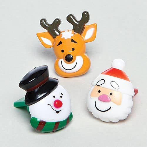 Trillerpfeifen mit Weihnachtsfigur  (6 Stück) Weihnachtsspielzeug