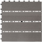 Ventanara® WPC Holz Kunststoff Fliesen Terrassenfliesen Klickfliesen Balkonfliesen 1 Stück (30 x 30 cm Standard, Grau)