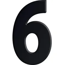 Kirsten Ziffer selbstklebend, Type 6, Höhe 30 mm, Aluminium schwarz eloxiert