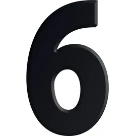 Kirsten Ziffer selbstklebend, Type 6, Höhe 30 mm, Aluminium schwarz eloxiert