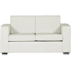 2-Sitzer Sofa Leder weiß HELSINKI