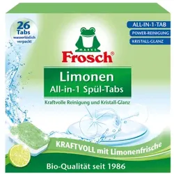 Frosch Limonen Geschirrspültabs, Effiziente Spültabs mit grüner Kraftformel, 1 Packung = 26 Tabs