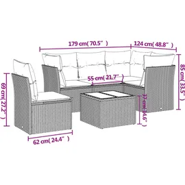 vidaXL Garten-Lounge-Set 6-tlg. hellgrau