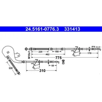 ATE Bremsschlauch vorne rechts für Peugeot 508 Sw I