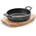25872 Pfanne mit Holzbehaelter Magma Durchmesser 15 cm 23 16 7 cm