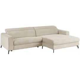 KAWOLA Ecksofa LAISKA cremeweiß Cord