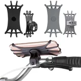 HTTDSLF 2 Stück Handyhalterung Fahrrad, Handyhalterung Motorrad, 2024 Universal Motorrad Handy Halterung, 360° Lenker Handyhalter Fahrrad für 4"-6,8" Smartphone - Silicone Stoßdämpfung