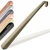 JK Trade® 42cm STABILER Edelstahl Schuhlöffel Lang | Schuhanzieher Edelstahl Lang zum Stehen | Schnell & Einfach | optimierte Länge & Breite | Shoe Horn Business Aufhängbar