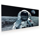 Primedeco Küchenrückwand Küchenrückwand Spritzschutz Glas mit Motiv Astronaut 110 cm x 55 cm