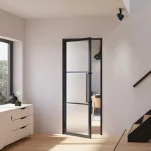 Inova Loft Glastür links 83 x 211,5 cm schwarz
