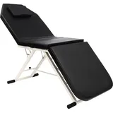 Mobile Massageliege Massagetisch Klappbar & Höhenverstellbar Therapieliege Kosmetikliege Anti-Rutsch, 3 Zonen Massagebett 182*60cm Massagebank mit Kissen, Massagebett für Schönheitssalon (Schwarz)