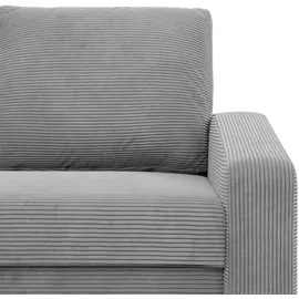 mebligo Ecksofa mit Schlaffunktion, Cord - Grau - Grau