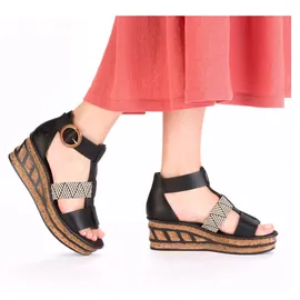 Rieker Keilsandalette Damen Schwarz 41