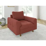 s-style möbel Sessel Zara Cord 70 x 70 x 70 cm Rot mit Kissen