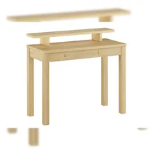 Erst-Holz Bürotisch mit Ablage, Tisch 100x45x76 mit Ablage Kiefer massiv natur 90.70-55A-82-90-10